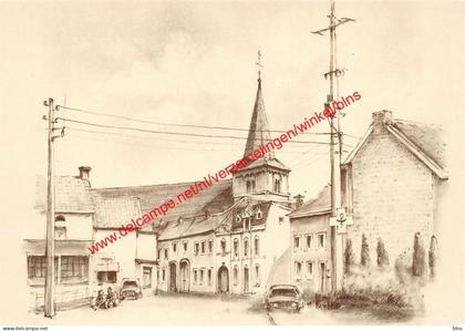 Het centrum van 's-Gravenvoeren met de Sint-Lambertuskerk - Voeren