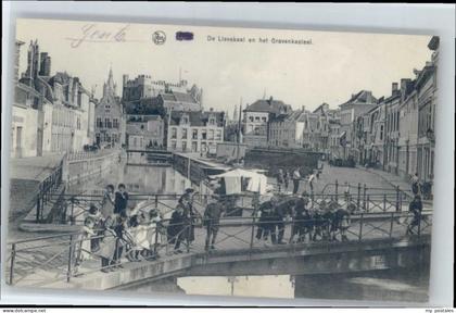 Gent Gand Flandre Gent Lievekaai Gravenkasteel