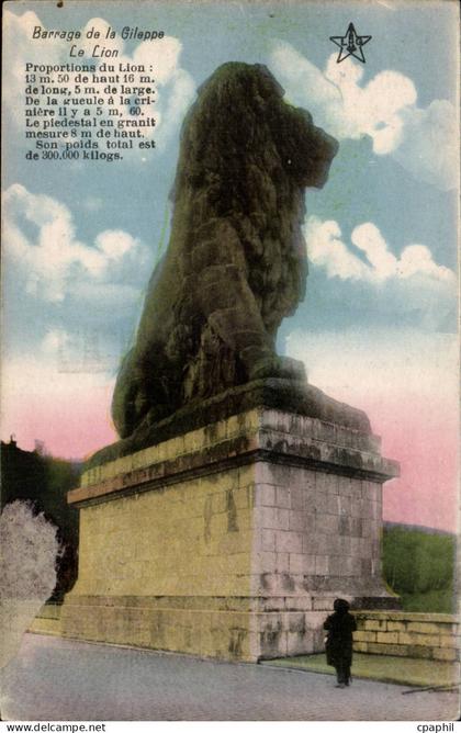 Belgie Belgique CPA Barrage de la Gileppe le lion
