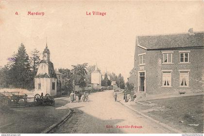[-50%] CPA - Belgique - Merdorp - Le village - Edit. Fauville Fréson - Oblitéré Wasseiges 1914 - Dos Non Divisé - Animé