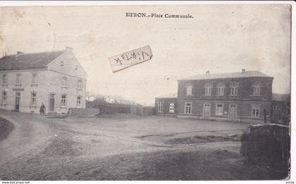 Héron :  Place communale     ( ecrit 1912  avec timbre )