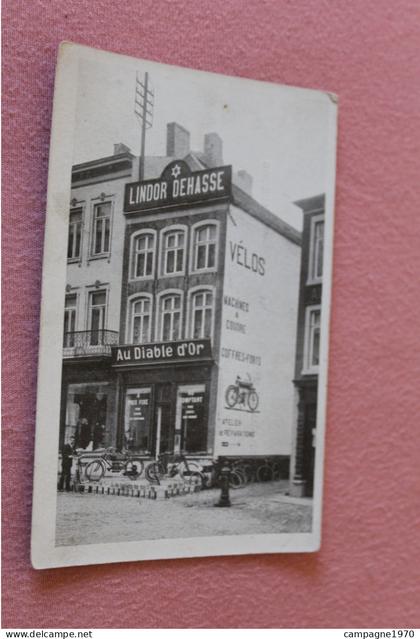 SUPER RARE !! CPA - HERVE - MAGASIN LINDOR DEHASSE - AU DIABLE D'OR - VELOS MACHINES A COUDRE COFFRES FORTS