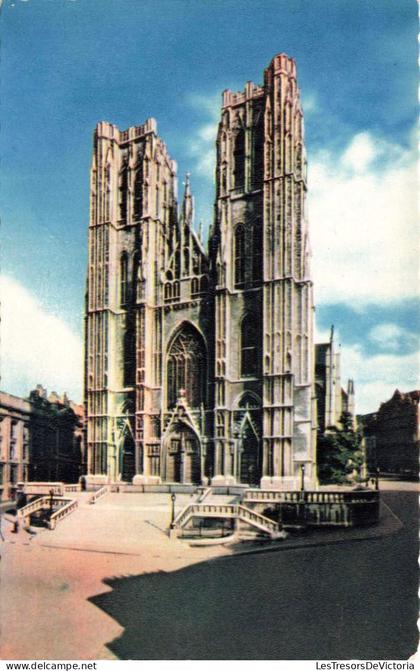 [-10%] BELGIQUE - Bruxelles - Collégiale Sainte Gudule - Colorisé - Carte postale ancienne