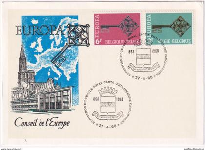 Conseil de l\'Europe - Europa CEPT 1968 - & maximum card