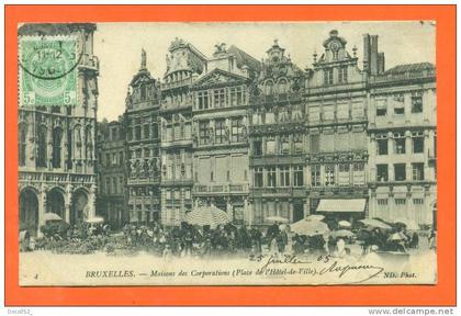 belgique -  bruxelles  "  maisons des corporations ( place de l'hotel de ville )  " carte precurseur