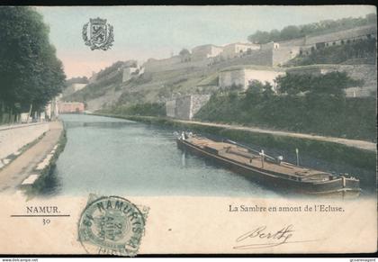 NAMUR        LA SAMBRE EN AMONT DE L'ECLUSE