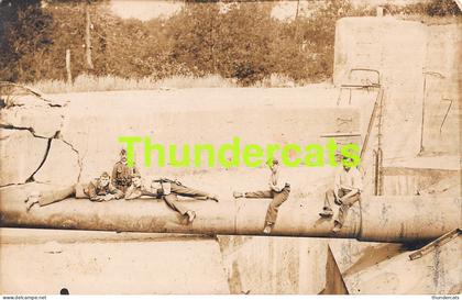 CPA CARTE DE PHOTO FOTOKAART KOEKELARE MOERE LEUGENBOOM CANON OORLOG GUERRE 1914 1918