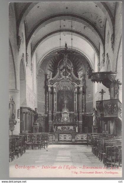 Oordegem  Lede   Intérieur de l'Eglise - Binnenzicht der Kerk   Uitg Bracquené