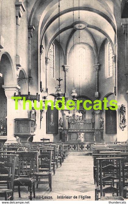 CPA SOMME LEUZE INTERIEUR DE L'EGLISE CHENEE ( PLI  )