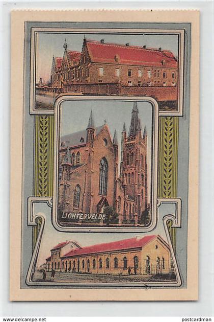 België - LICHTERVELDE (W. Vl.) De kerk - Kostschool - Het station