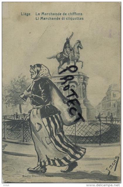 Liège - Luik :   La marchande de chiffons ---Li Marchande di cliquottes ( 2 scan )
