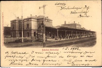 CPA Herbesthal Lontzen Wallonien Lüttich, Bahnhof, Gleisansicht
