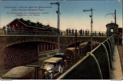 CPA Herbesthal Lontzen Wallonien Lüttich, Brücke über die Bahnstrecke Köln-Aachen-Brüssel-Paris