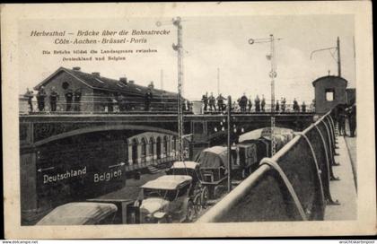 CPA Herbesthal Lontzen Wallonien Lüttich, Brücke über die Bahnstrecke Köln Aachen Brüssel Paris