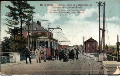 CPA Herbesthal Lontzen Wallonien Lüttich, Brücke über die Bahnstrecke Köln Aachen Brüssel Paris