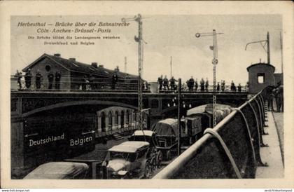 CPA Herbesthal Lontzen Wallonien Lüttich, Brücke über die Bahnstrecke Köln Aachen Brüssel Paris