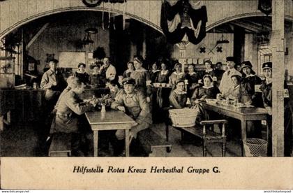 CPA Herbesthal Lontzen Wallonien Lüttich, Hilfsstelle Rotes Kreuz, Gruppe G