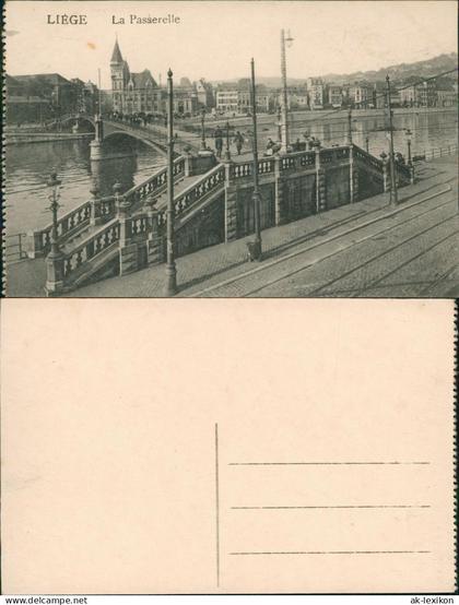 Lüttich Luik Lîdje Stadtteilansicht Brücke LIÉGE La Passerelle 1910