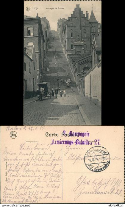 Lüttich Luik  Lüttich (Liège) Motagne de Bueren 1915   1. Weltkrieg Feldpost