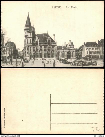 Postkaart Lüttich Luik Lîdje La Poste, Markttreiben 1913