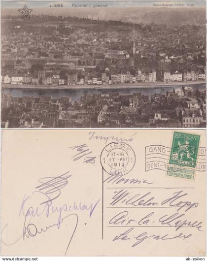 Postkaart Lüttich Luik  wallonisch: Lîdje Panorama 1913