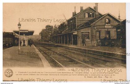CPA LOBBES  La Gare  chemin de fer sncb statie station railway