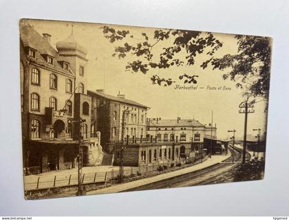 Belgium Belgique Herbesthal Lontzen Liege Poste et Gare Post Office train station Bahnhof 17195 post card POSTCARD