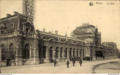 CPA Arlon Aarlen Wallonien Luxemburg, Bahnhof