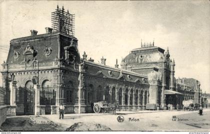 CPA Arlon Aarlen Wallonien Luxemburg, Bahnhof