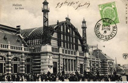 Malines, La Gare, Bahnhof, 1904