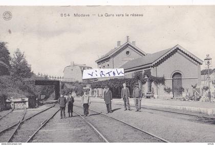 MODAVE : La gare vers le réseau ( 1912 avec timbre ) edit HERMANS Anvers N° 864