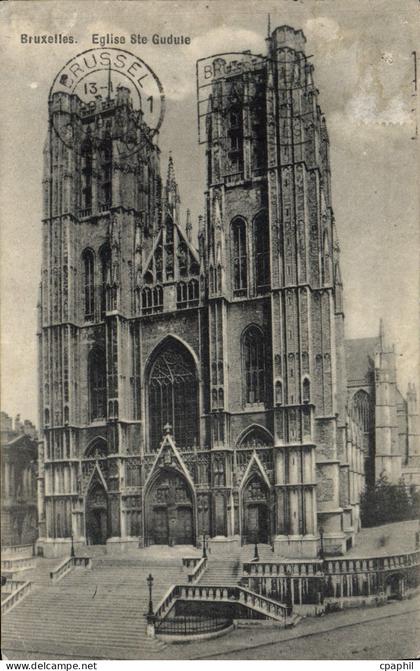 CPA Bruxelles Eglise Ste Gudule