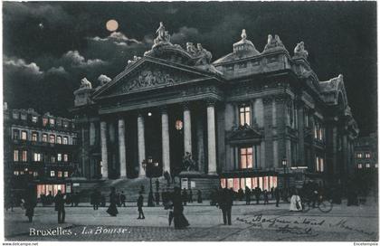 CPA  Carte Postale Belgique Bruxelles La Bourse la nuit 1905 VM75090