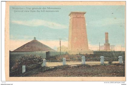 POSTAL   WATERLOO  -BELGICA - VISTA GENERAL DE MONUMENTOS