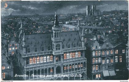 CPA Carte postale Belgique   Bruxelles  Panorama pris de l'Hôtel de Ville la nuit 1905 VM73678