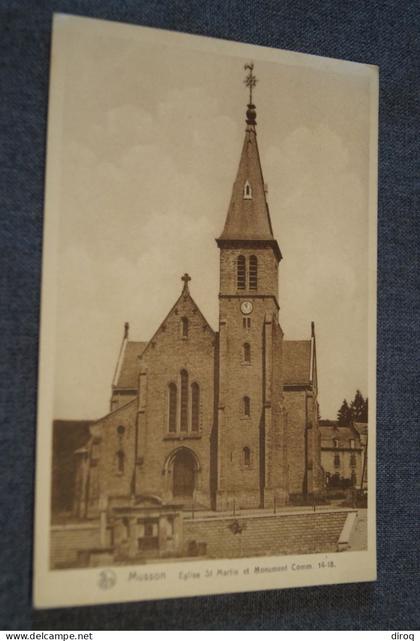 Musson,église Saint-Martin,1939,carte postale ancienne pour collection