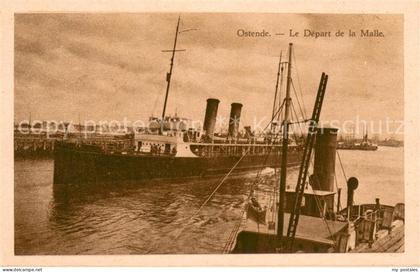 Ostende Oostende Le Depart de la Malle
