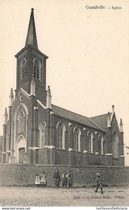 [-15%] BELGIQUE - Grandville - Eglise - Edit H Desart - Oreye - animé - Carte Postale Ancienne