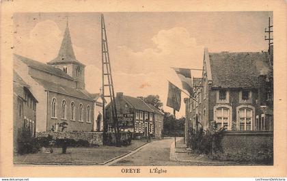 [-50%] CPA - Belgique - Oreye - L'Eglise - Edit. Henri Kaquet - Oblitéré Waremme 1924 - Clocher - Drapeau