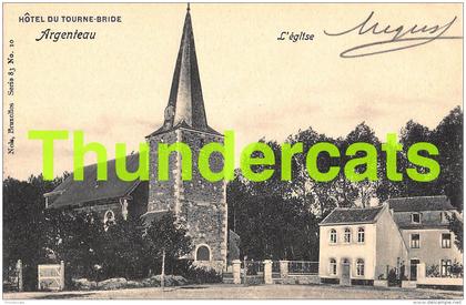 CPA HOTEL DU TOURNE BRIDE ARGENTEAU L'EGLISE