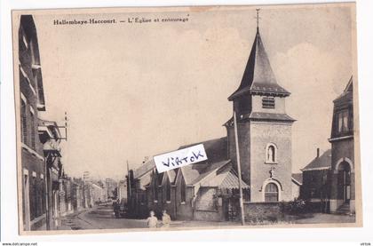 Hallembaye  :  L'eglise et entourage  1936