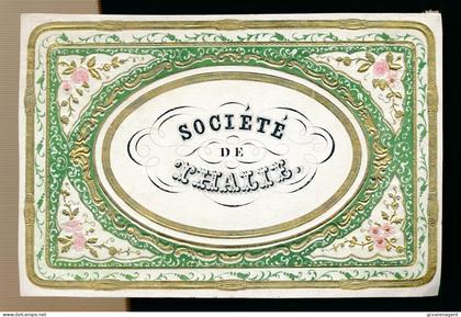BRUXELLES CARTE PORCELAINE  CALENDRIER 1852 - SOCIETE DE THALIE.    14 X 95 CM