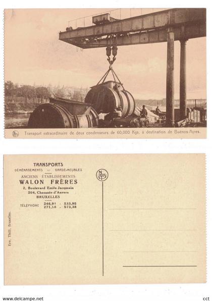Bruxelles  Déménagements-Transports Walon Frères Transport extraordinaire de deux condenseurs de 60000 Kgs