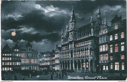 CPA Carte Postale Belgique Bruxelles La Grand Place la nuit 1906 VM75878