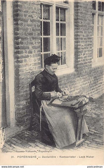 België - POPERINGE (W. Vl.) Kantwerkster - Dentellière - Lace Maker