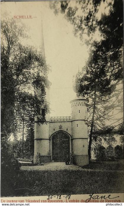 Schelle // Ingang kasteel van Ravestyn (Ravestijn) 1908