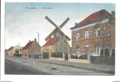 St-Laureins - Moleneinde(in kleur) - Molen - Moulin.