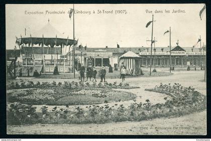 Carte postale - Belgique - Exposition Provinciale du Limbourg à St Trond 1907 - Vue dans les Jardins (CP27378)