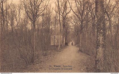 Belgique - THUIN (Hainaut) Sous-bois et chapelle Saint-Léonard