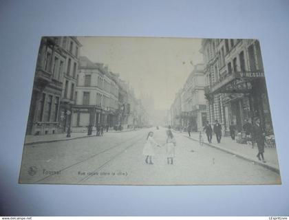 TOURNAI Rue Royale Vers la Ville Animée Fillettes Personnages Doornik Carte Postale Card